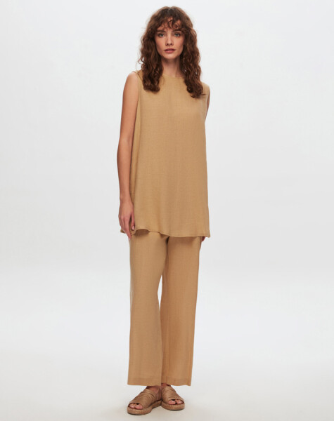 T24Y-7004 Wide Leg Linen Trousers - 9