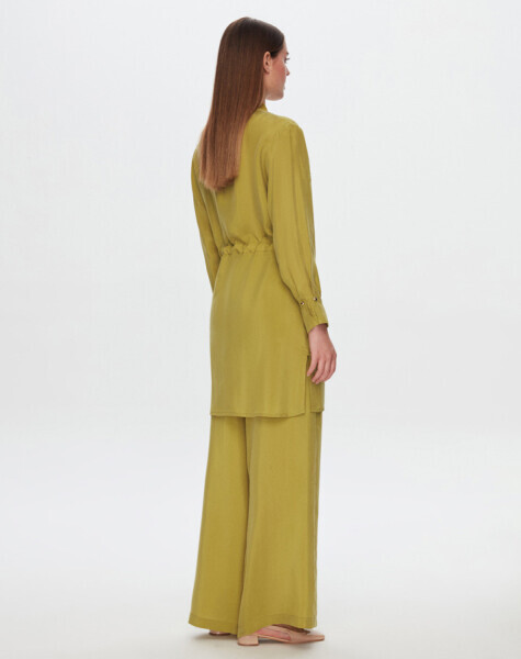 Bol Paça Cupro OLİVE Pantolon - 2