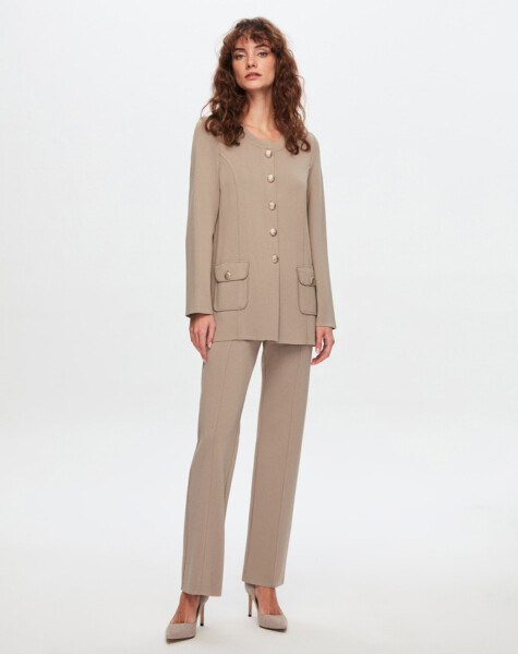 T24Y-7006 Pipe Leg Knitwear Trousers - 1