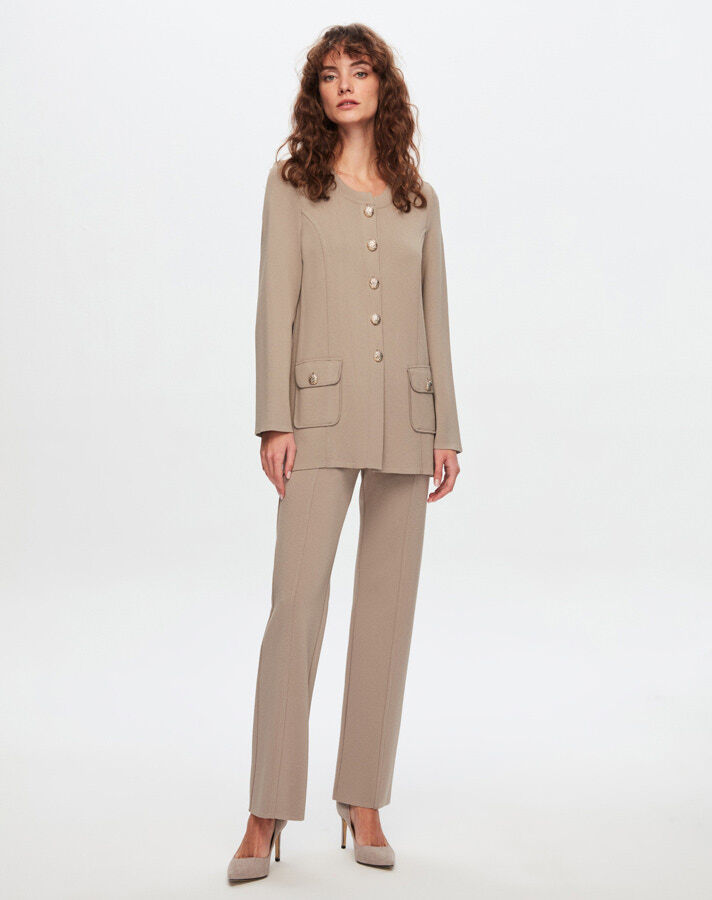 T24Y-7006 Pipe Leg Knitwear Trousers - 1