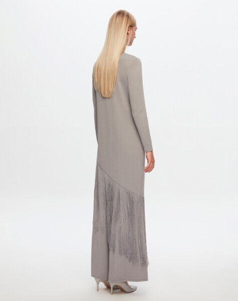 T24Y-7007 Örgü Teknikli Bol Paça Pantolon 1381-DARK GREY - 2