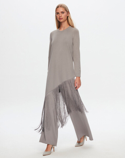 T24Y-7007 Wide Leg Trousers with Knitted Knitting Technique - 1