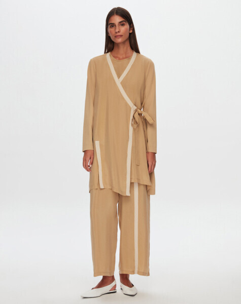 T24Y-7013 Triko Tiktaklı Bol Paça Cupro Pantolon CRAFT - 8