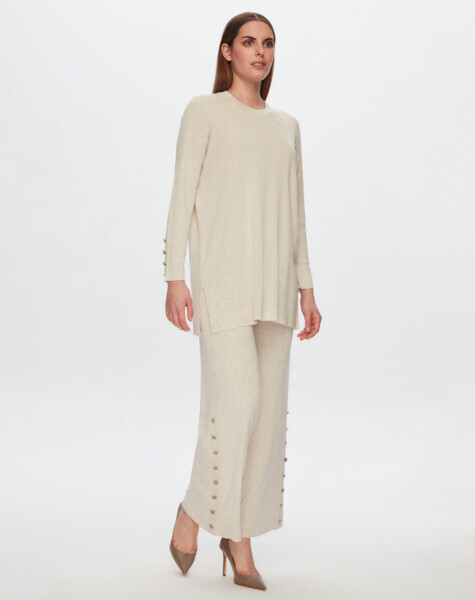 Keten İp Bol Paça NATUREL Pantolon - 2