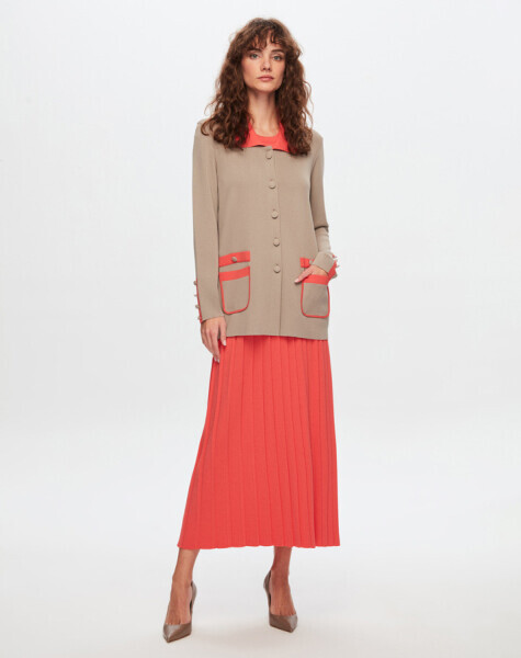T24Y-8001 Erkek Yaka Cepli Elegant Ceket 1155-MINK - 1
