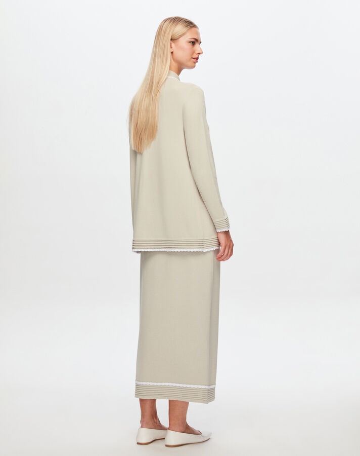 T24Y-8005 Elegance Cardigan with Knitted Motif - 6