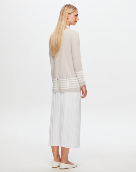 T24Y-8006 Openwork and Stripe Detailed Elegance Jacket - 5