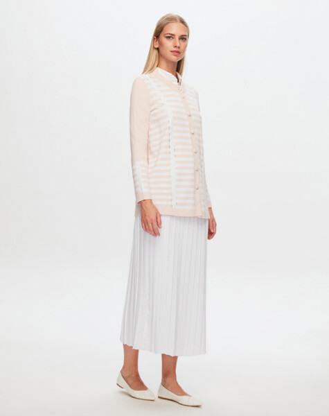 T24Y-8006 Openwork and Stripe Detailed Elegance Jacket - 6