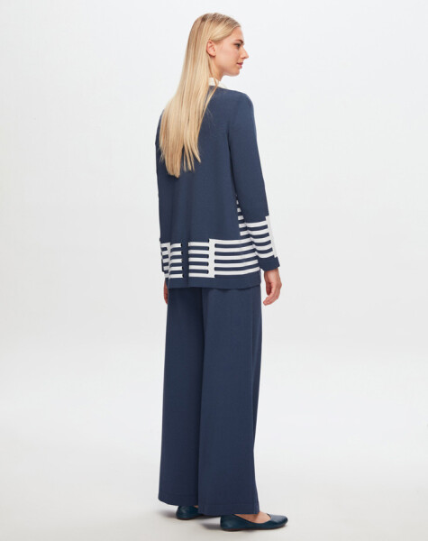 T24Y-8006 Openwork and Stripe Detailed Elegance Jacket - 9