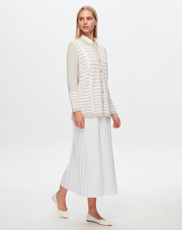 T24Y-8006 Openwork and Stripe Detailed Elegance Jacket - 4