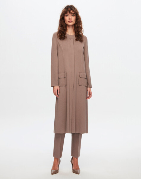 T24Y-8007 Düz Renk Klasik Elegant Ceket 002-MİNK - 3