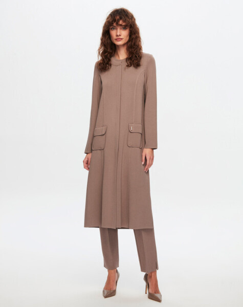 T24Y-8007 Düz Renk Klasik Elegant Ceket 002-MİNK - 6