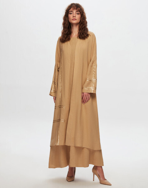T24Y-8010 Pul Detaylı Keten Kaftan CRAFT - 1