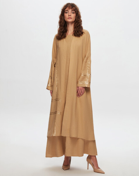 T24Y-8010 Pul Detaylı Keten Kaftan - 9