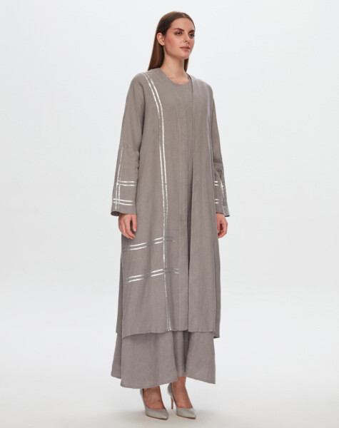 T24Y-8010 Pul Detaylı Keten Kaftan - 11