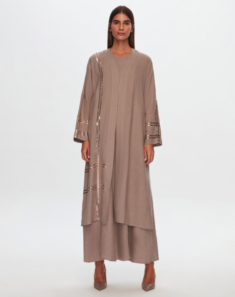 T24Y-8010 Pul Detaylı Keten Kaftan - 13