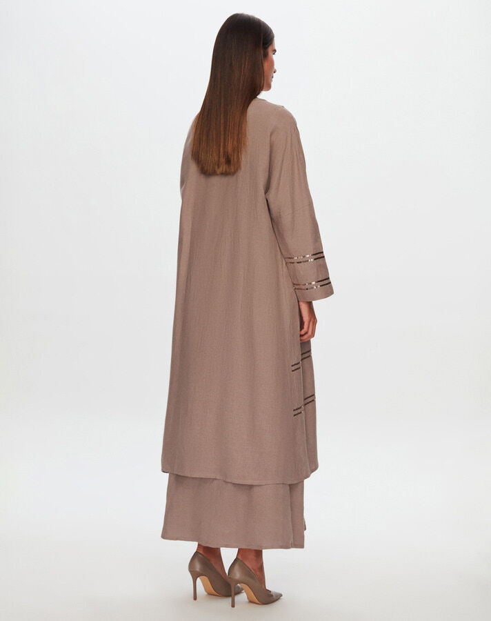 T24Y-8010 Pul Detaylı Keten Kaftan - 14