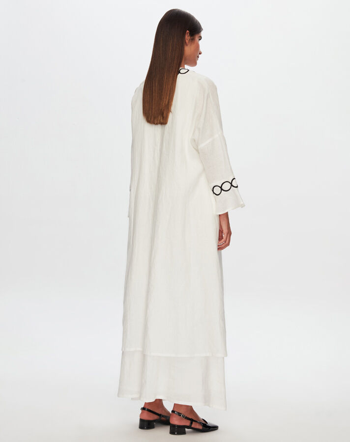 T24Y-8011 Sutaşı Detaylı Keten Kaftan - 5