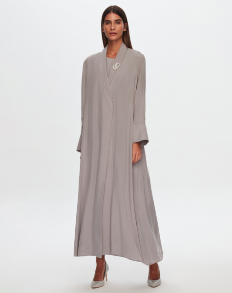 T24Y-8018 Shawl Collar Cupro Long Jacket - 5