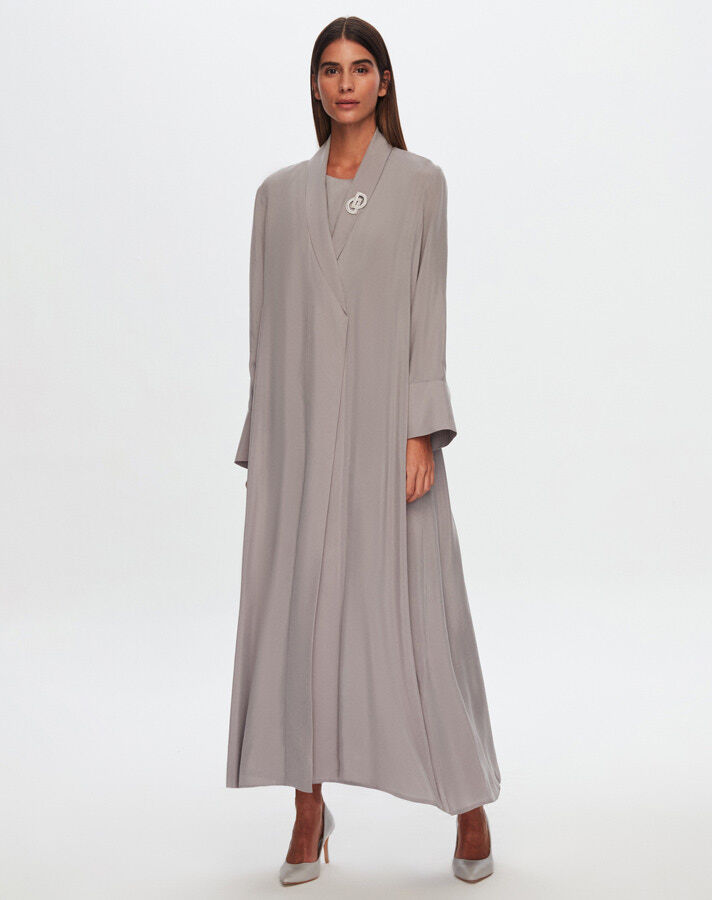 T24Y-8018 Shawl Collar Cupro Long Jacket - 5
