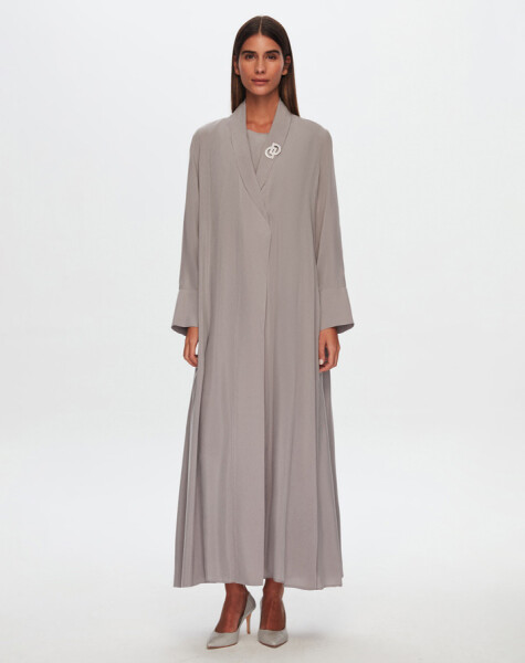T24Y-8018 Shawl Collar Cupro Long Jacket - 6