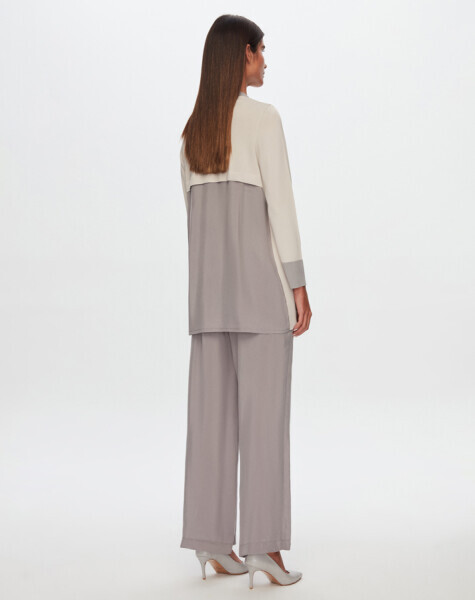 T24Y-8021 Triko Cupro Ceket 1398-LIGHT GREY - 2