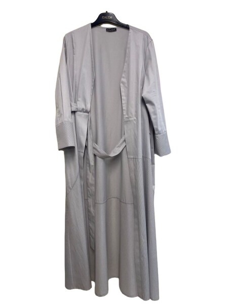 T24Y-8024 Waist Belted V-Neck Poplin Jacket - 15