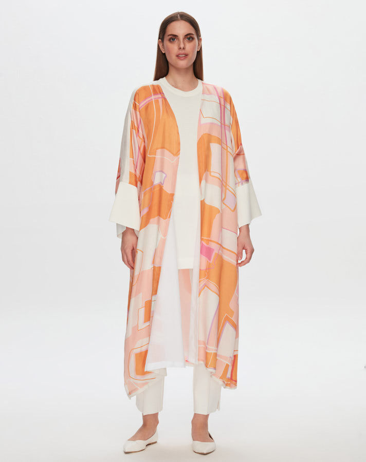 T24Y-8033 Patterned Kaftan Jacket - 1