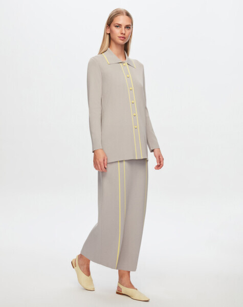 T24Y-9001 Çizgi Detaylı Elegant Hırka 1099-DARK GREY - MISS DALIDA (1)