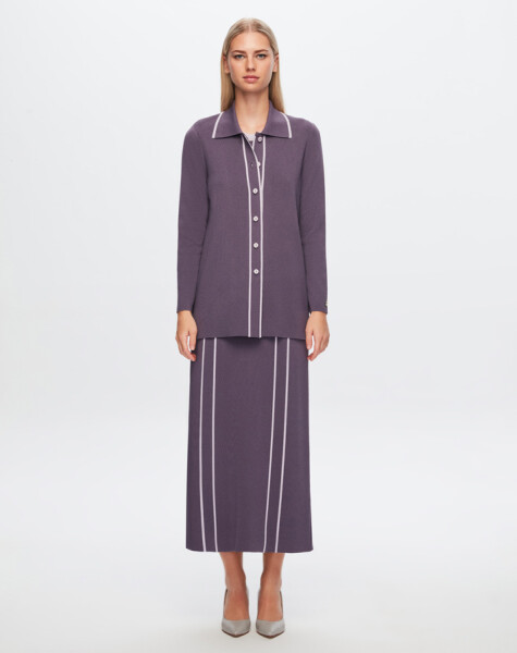 T24Y-9001 Stripe Detailed Elegance Cardigan - 5