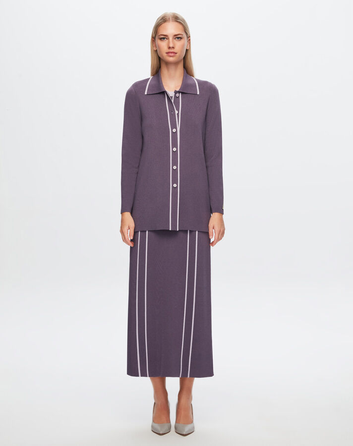 T24Y-9001 Stripe Detailed Elegance Cardigan - 5