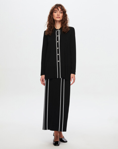 T24Y-9001 Stripe Detailed Elegance Cardigan - 9