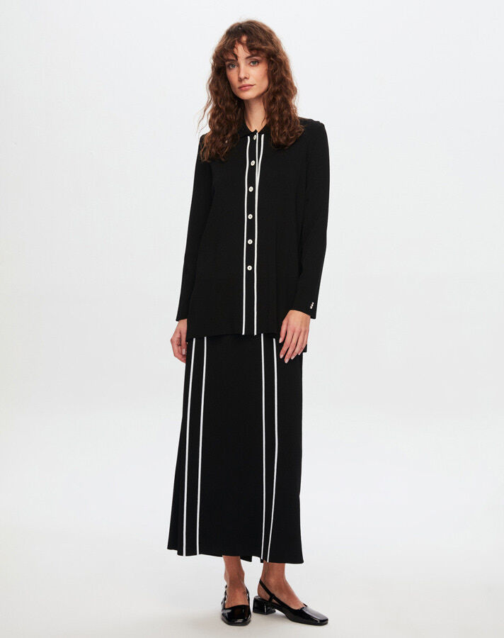 T24Y-9001 Stripe Detailed Elegance Cardigan - 10