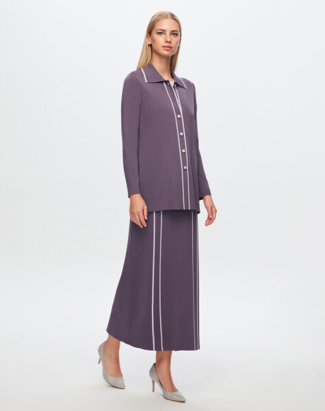 T24Y-9001 Stripe Detailed Elegance Cardigan - 4