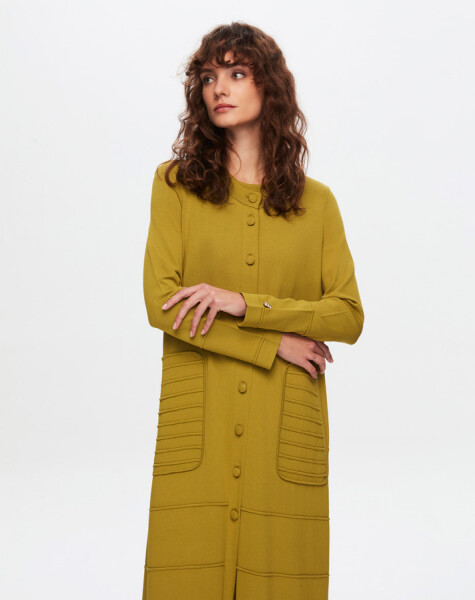 T24Y-9008 Long Knitwear Cardigan with Padding Detail - 2