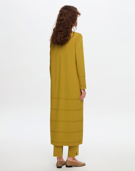 T24Y-9008 Long Knitwear Cardigan with Padding Detail - 5