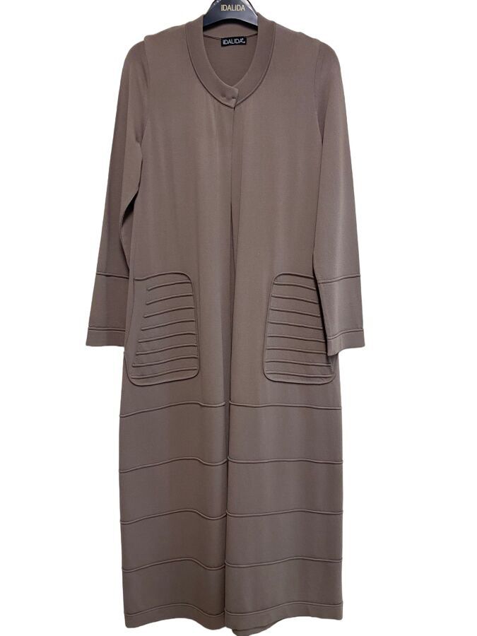 T24Y-9008 Long Knitwear Cardigan with Padding Detail - 11