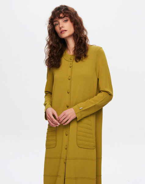 T24Y-9008 Long Knitwear Cardigan with Padding Detail - 1