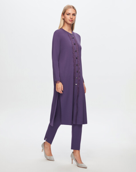 T24Y-9010 Buttoned Long Knitted Cardigan - 6