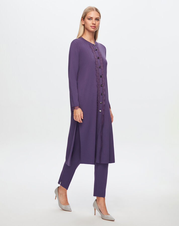 T24Y-9010 Buttoned Long Knitted Cardigan - 6