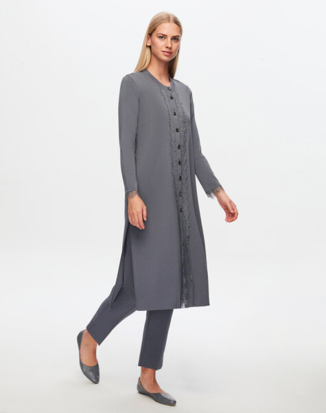 T24Y-9010 Buttoned Long Knitted Cardigan - 8