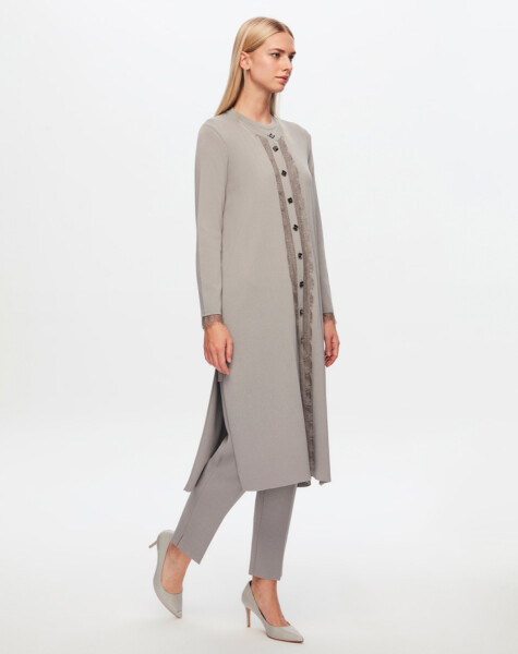T24Y-9010 Buttoned Long Knitted Cardigan - 11