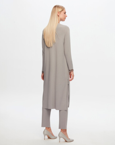 T24Y-9010 Buttoned Long Knitted Cardigan - 13