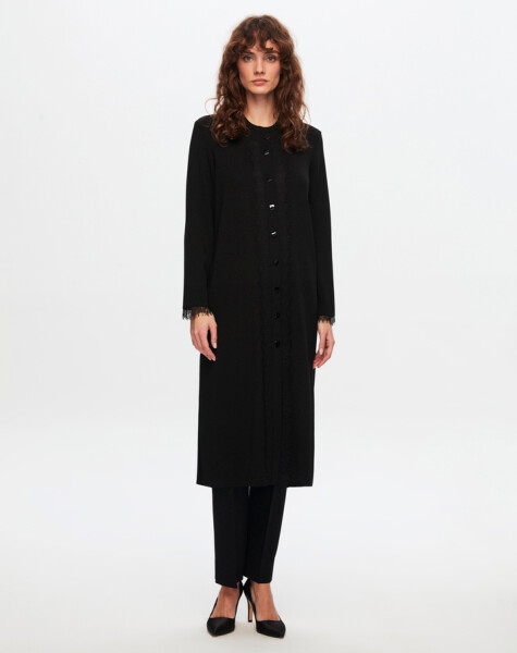 T24Y-9010 Buttoned Long Knitted Cardigan - 15