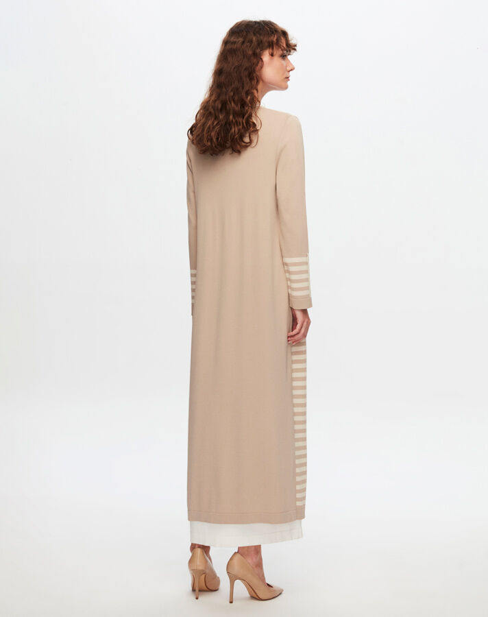 T24Y-9011 Long Cardigan with Line and Openwork Detail - 7