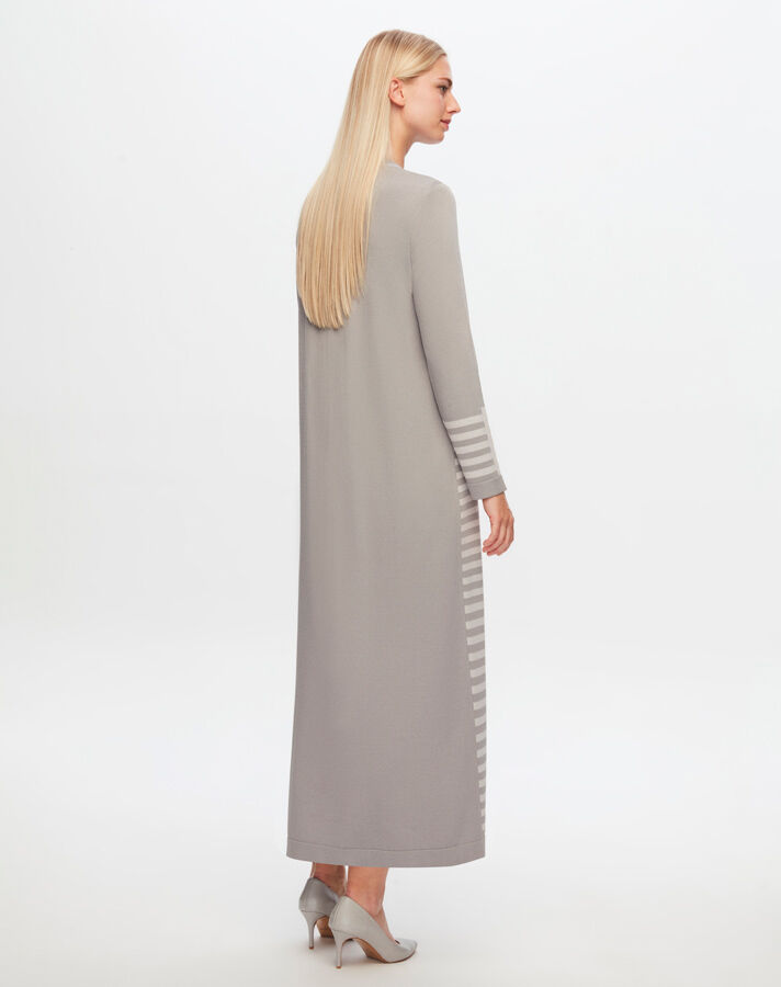 T24Y-9011 Long Cardigan with Line and Openwork Detail - 18
