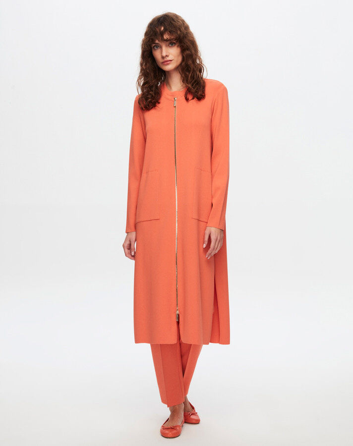 T24Y-9014 Zippered Long Cardigan - 3