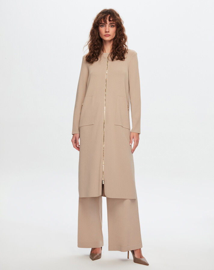 T24Y-9014 Zippered Long Cardigan - 8
