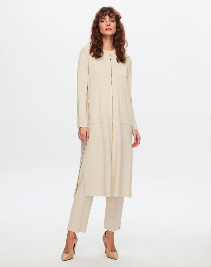 T24Y-9014 Zippered Long Cardigan - 11