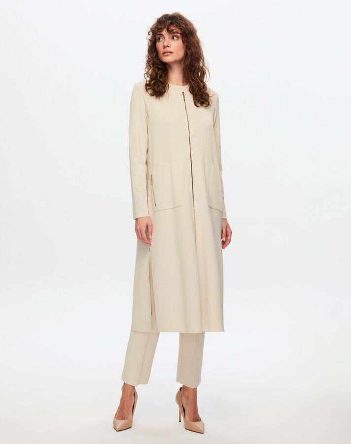 T24Y-9014 Zippered Long Cardigan - 12